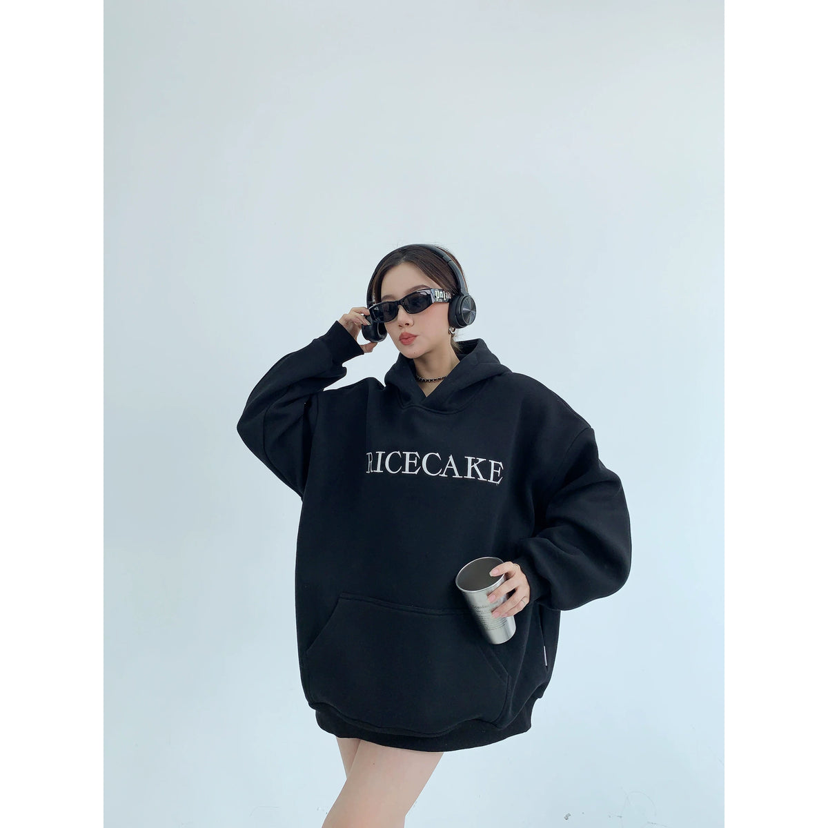 Flower Embroidery Oversized Hoodie