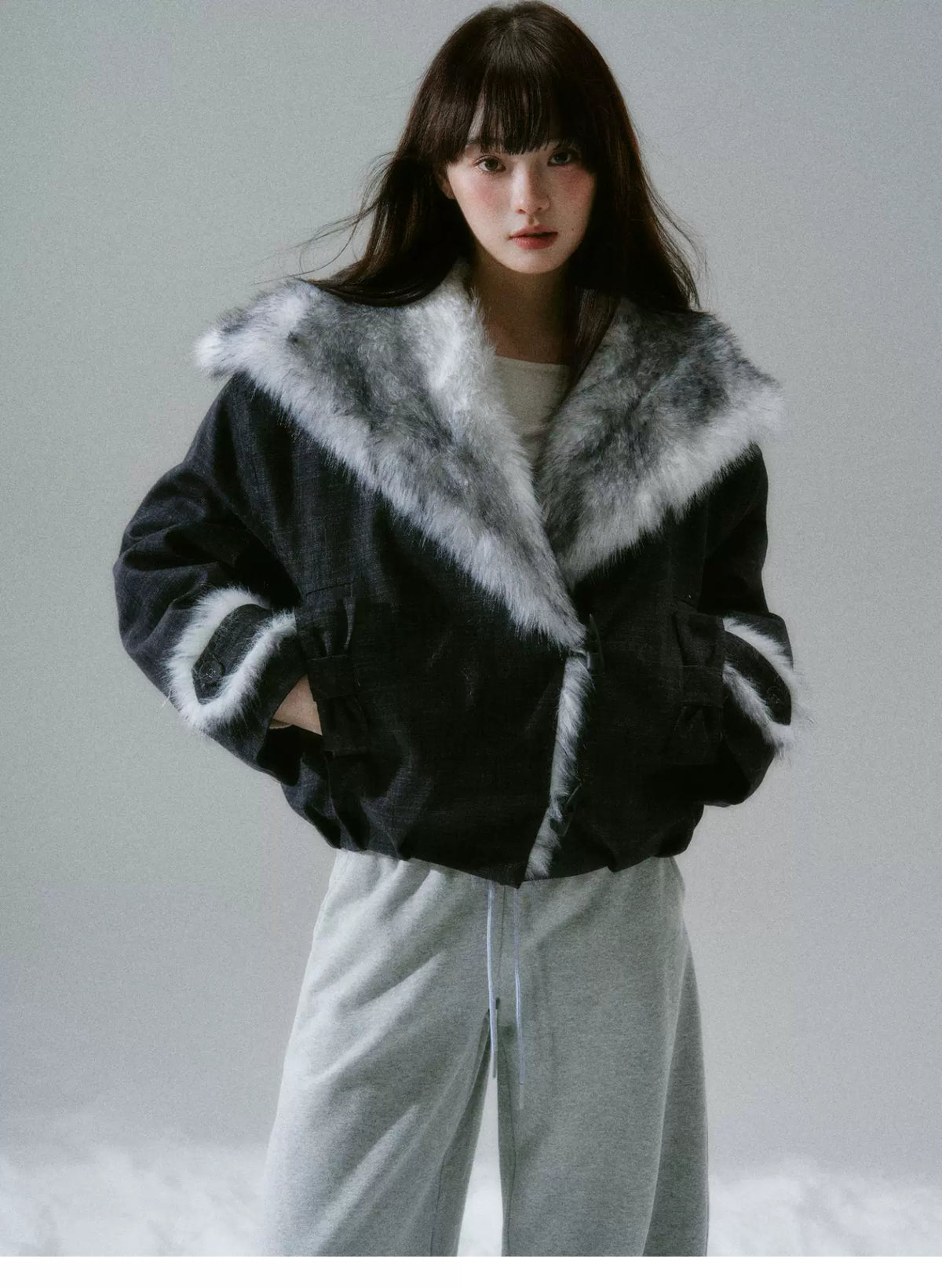 Plush Flower Bud Short Jacket