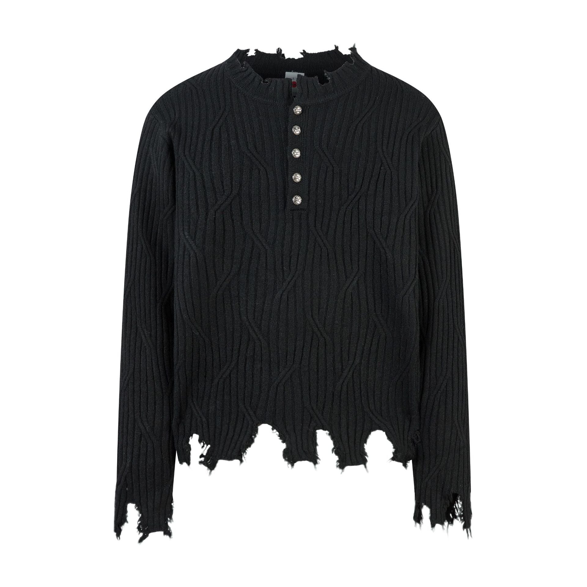 Frayed Hem Oversize Knit Sweater