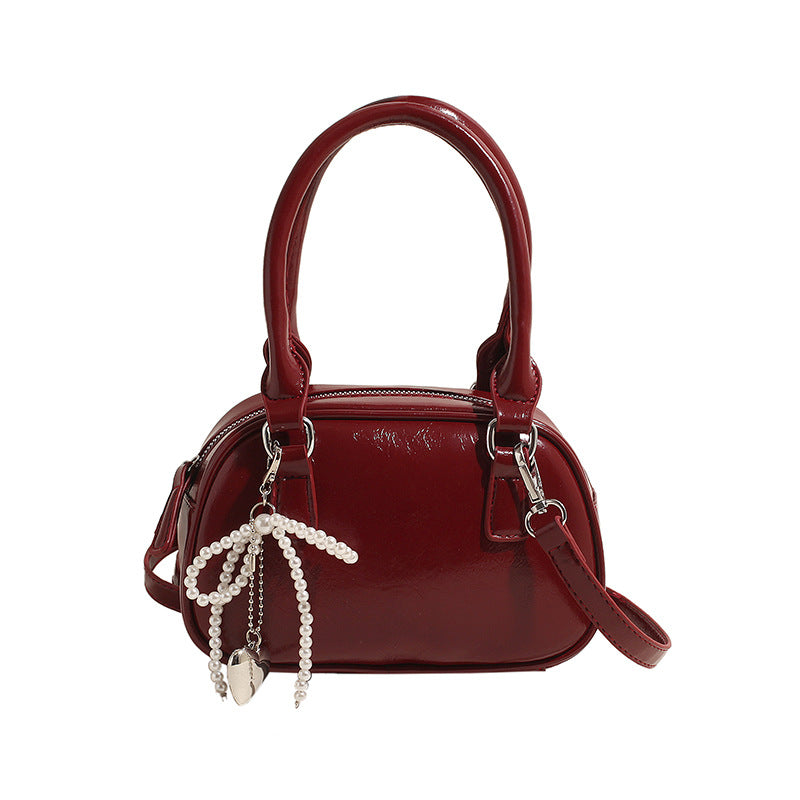 Mini Handbag With Cherry Pearl Bow Decoration