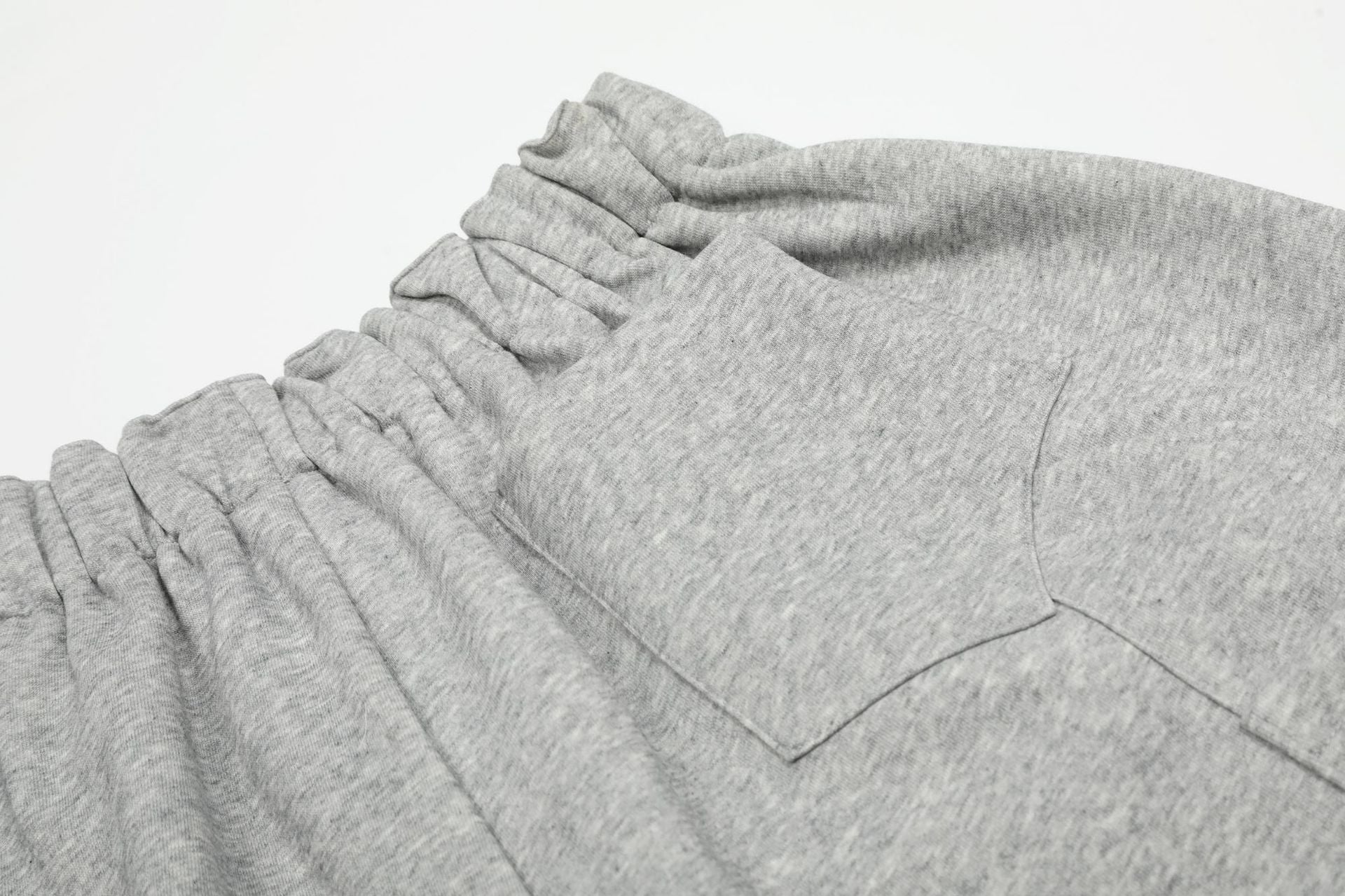 Pleats Panel Wide Leg Half Sweatpants