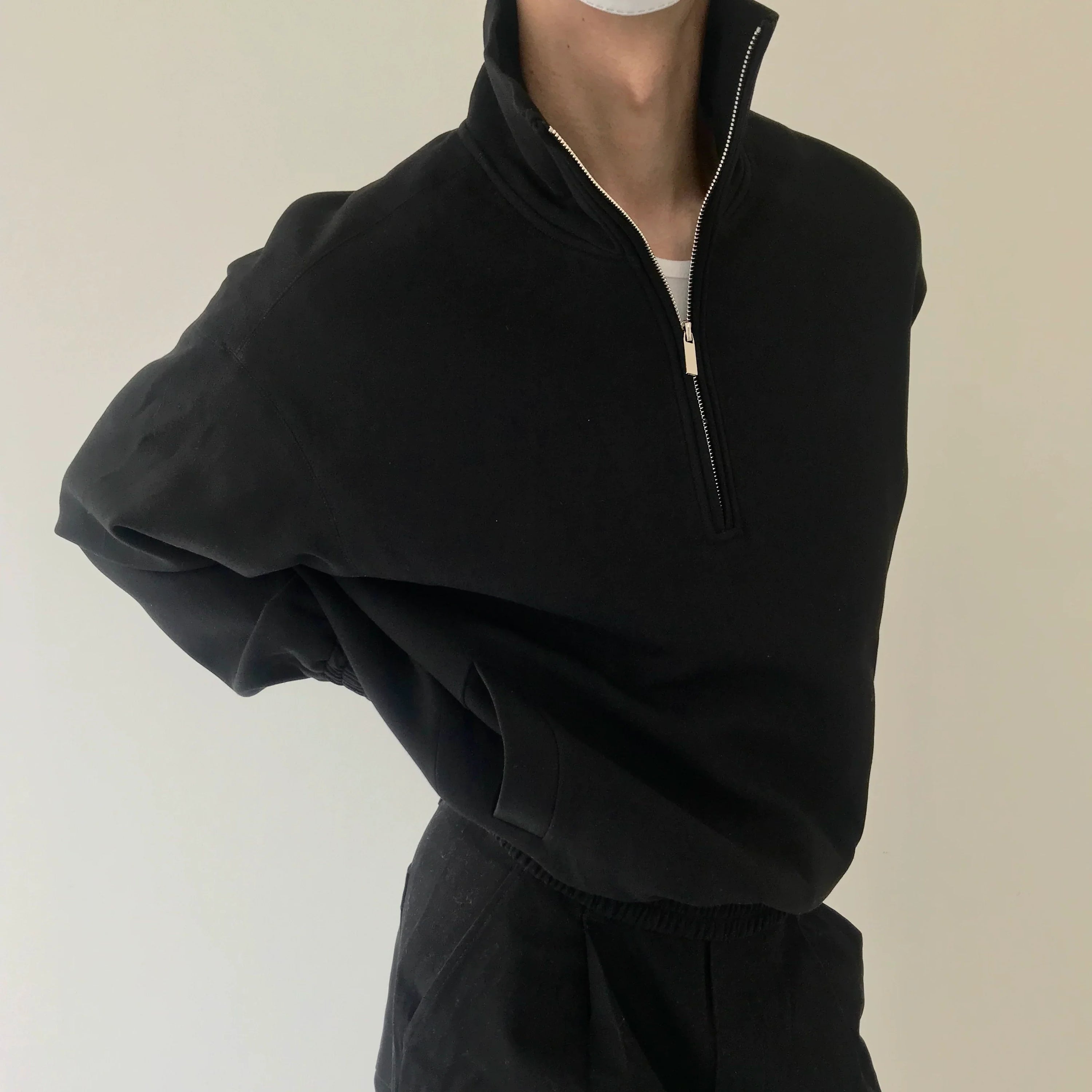 Half Zipper Stand Collar Sweatshirt
