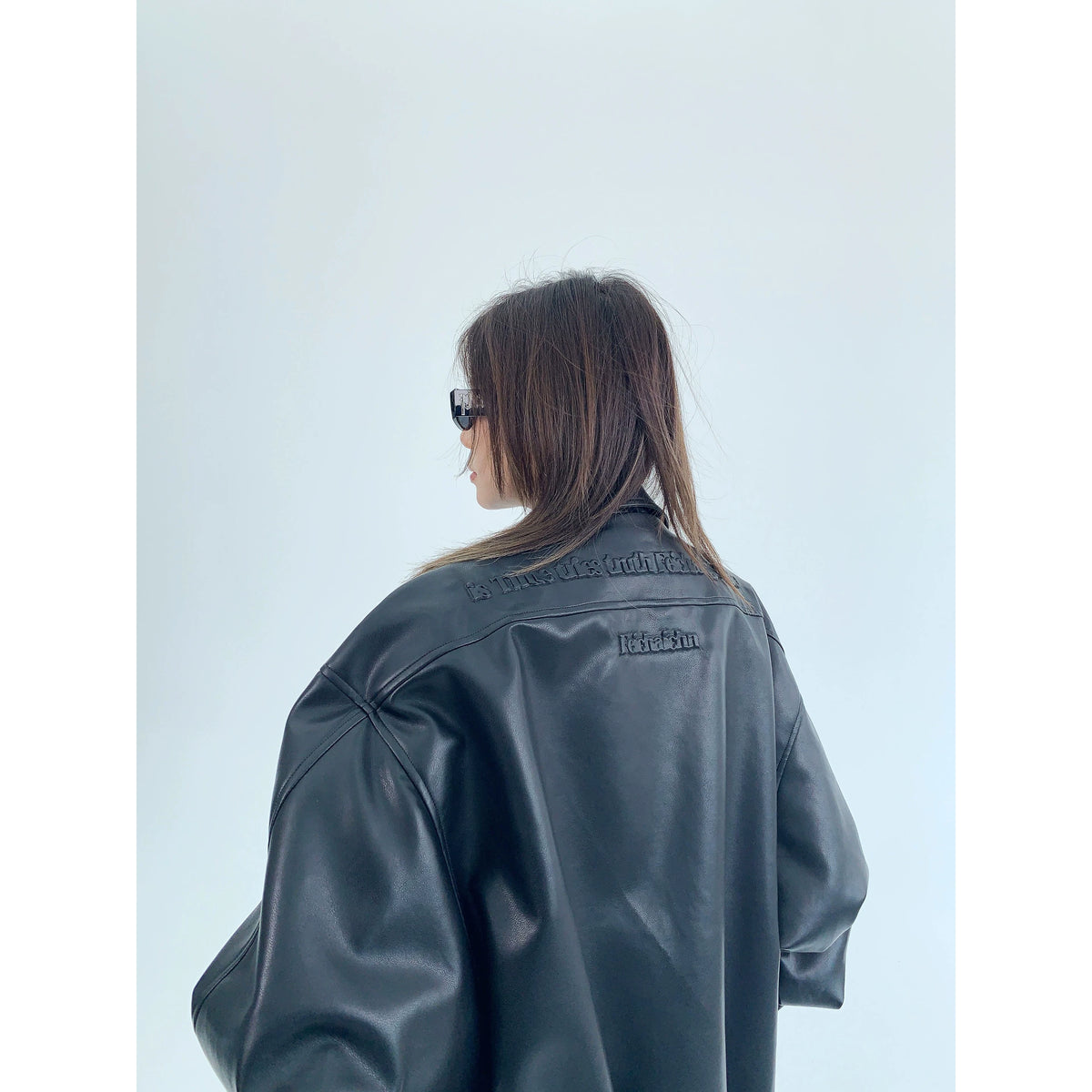 Oversize Zipper PU Leather Jacket