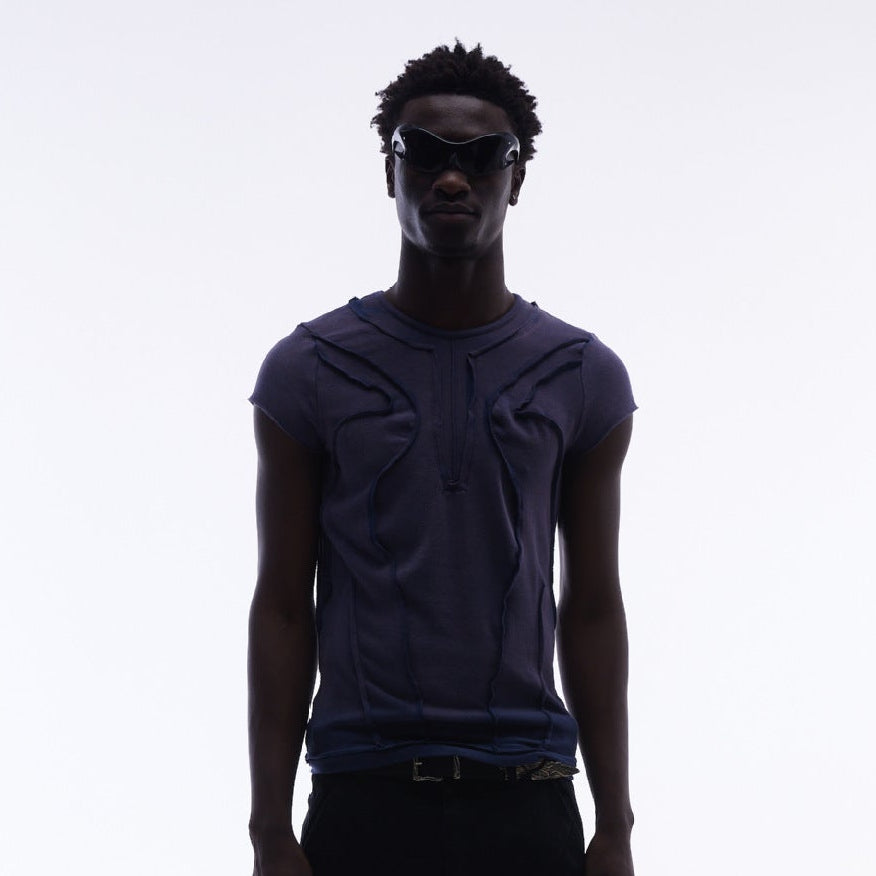Washed Deconstruction Layered Short Sleeve T-Shirt