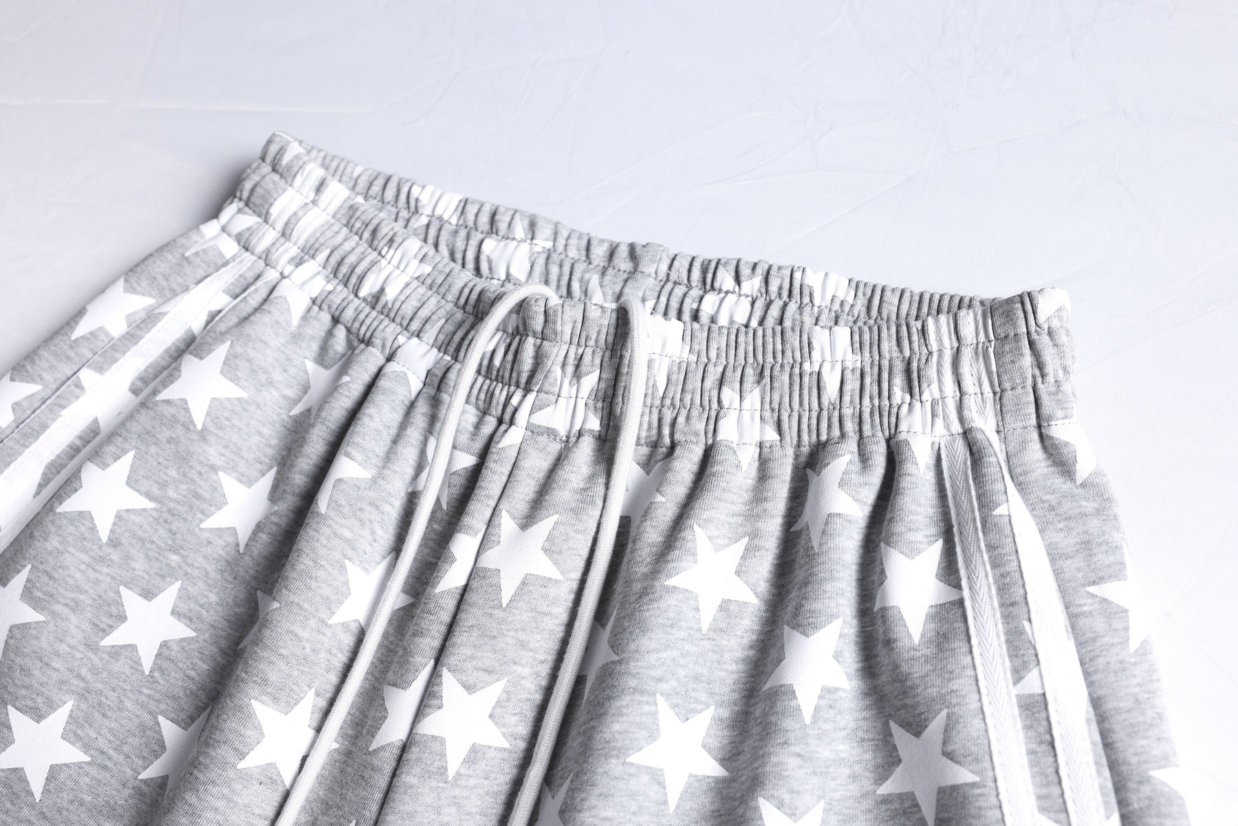 All-Over Print Deconstruction Wide Leg Curved Sweatpants
