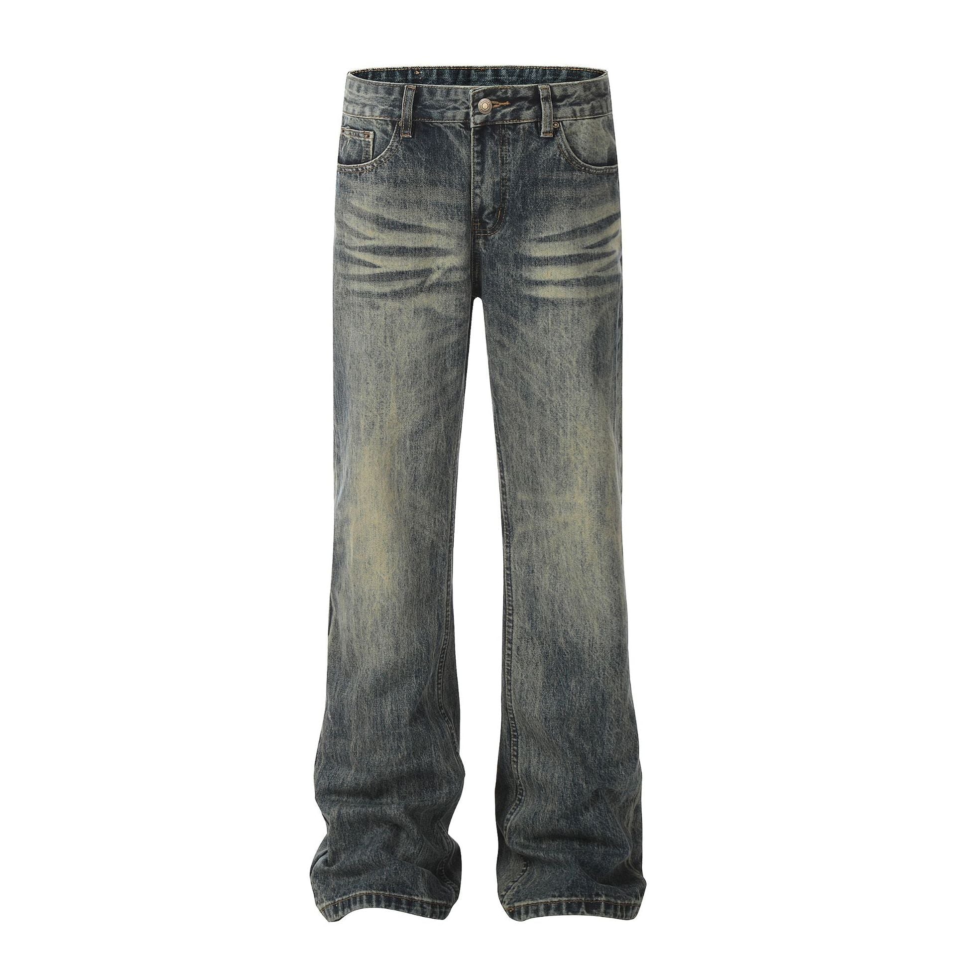Vintage Yellow Mud Slimming Drape Jeans