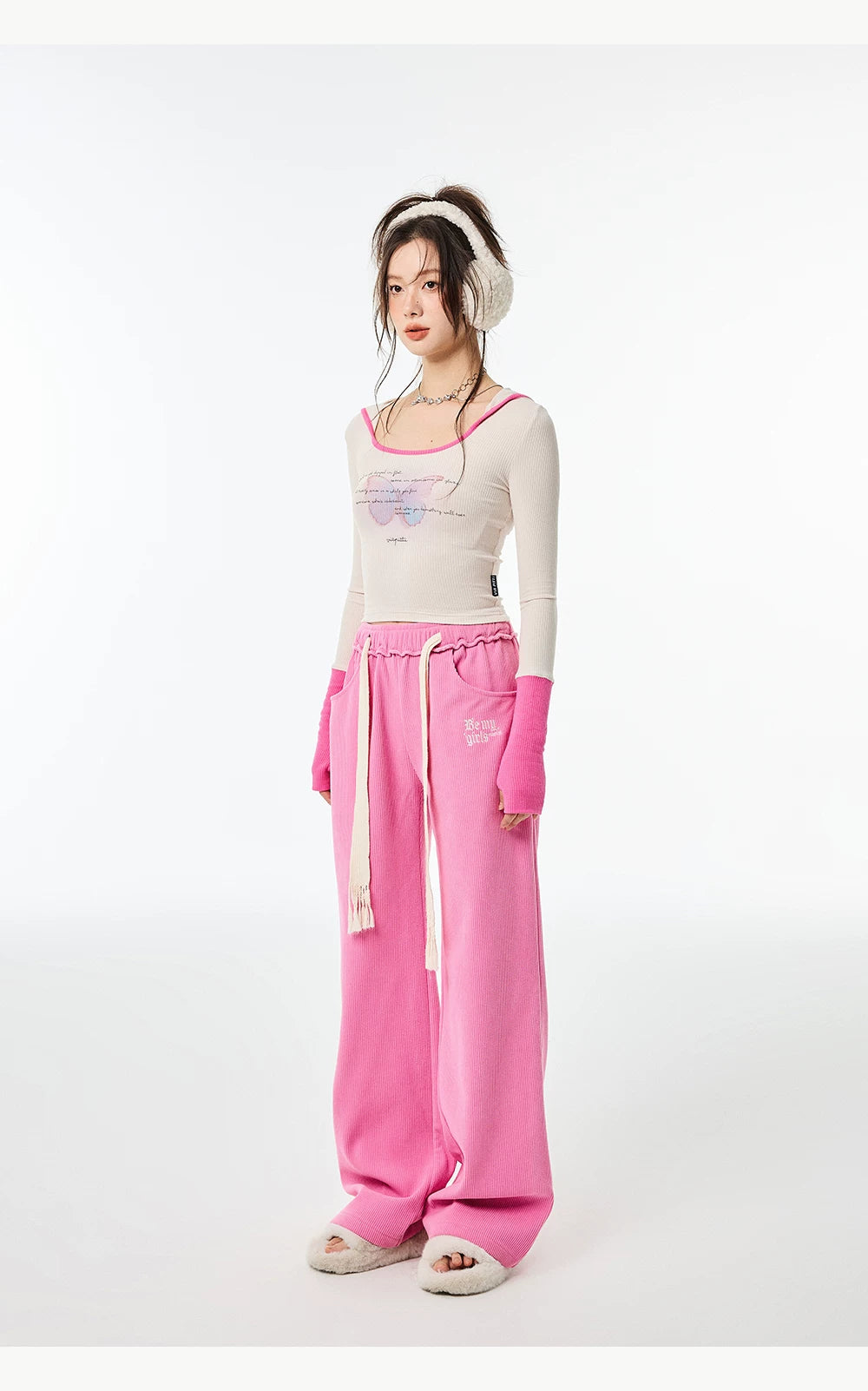 High Waist Sporty Straight Sweatpants