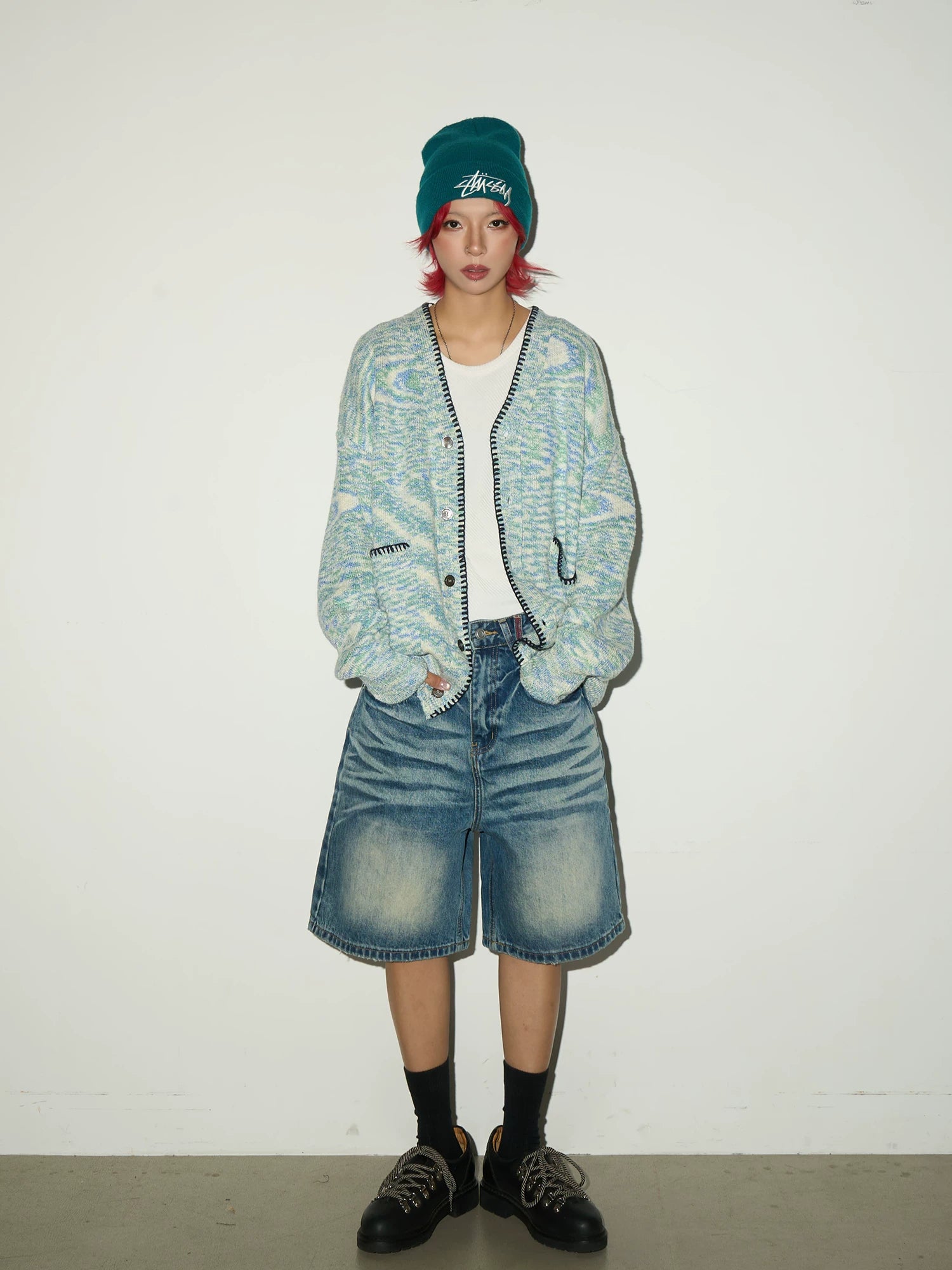 Melange Knit Pocket Button Cardigan