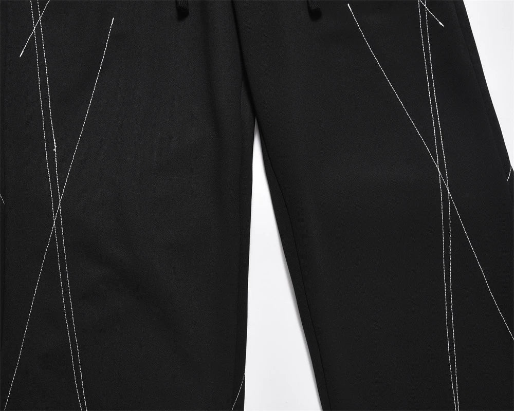 Irregular Line Embroidered Sweatpants