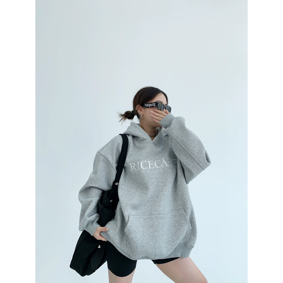 Flower Embroidery Oversized Hoodie
