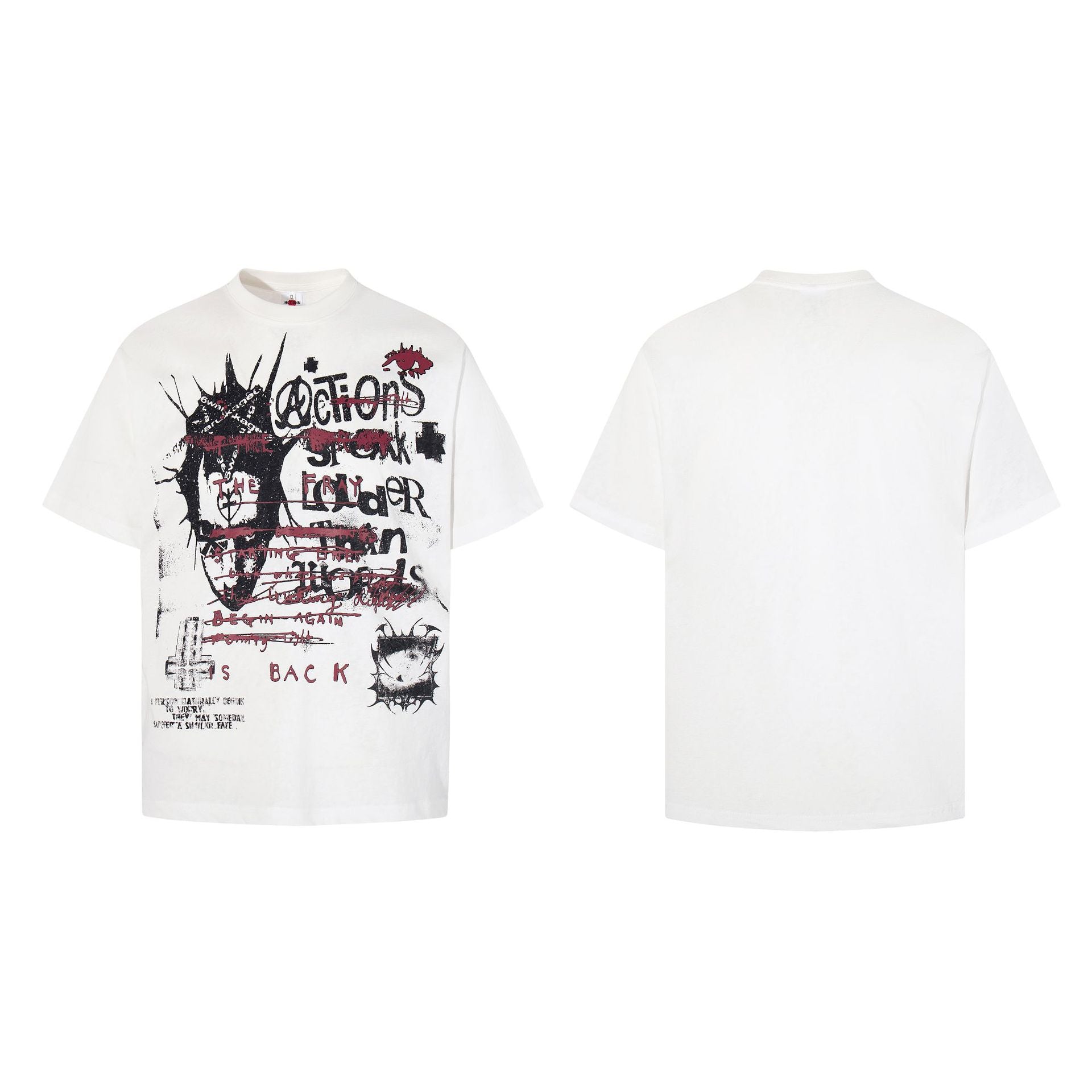 Snowflake Cotton Print Short Sleeve T-Shirt