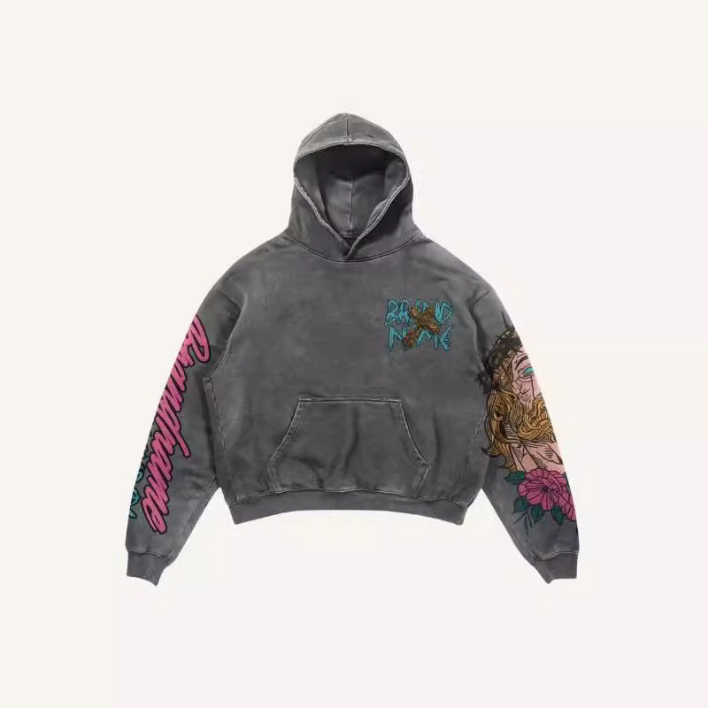 Y2K Cross Printed Hoodie