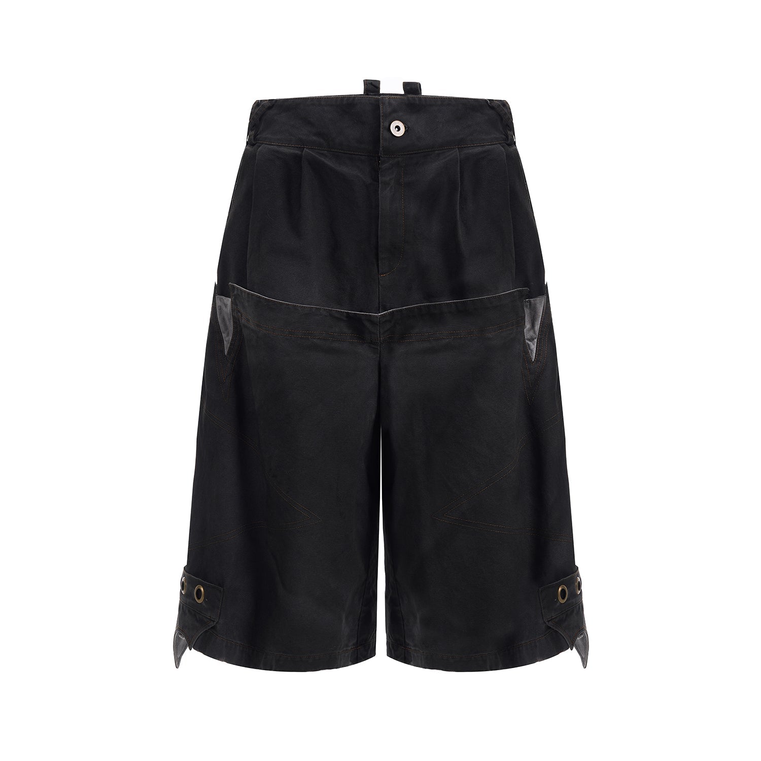 Large Pocket Denim Short Jacket & Wide-leg Short Setup