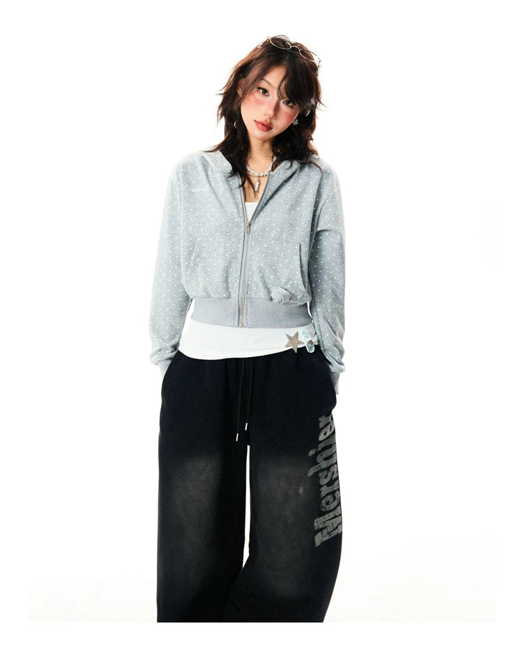 Polka Dot Zipper Hoodie