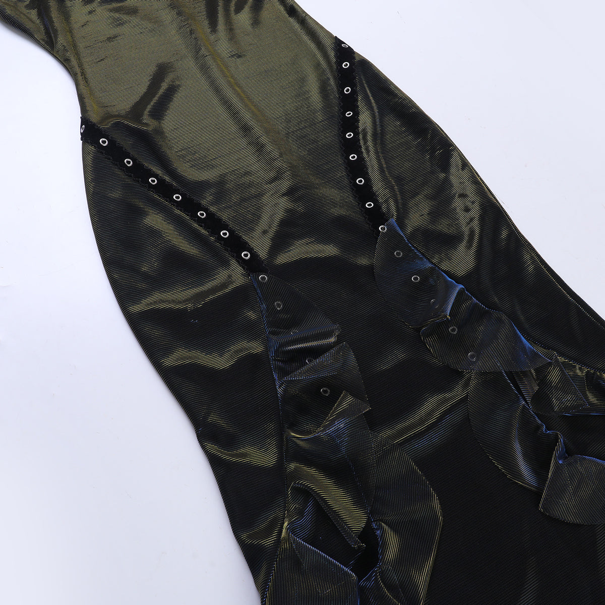 Halloween Gothic Iridescent Halter Maxi Dress