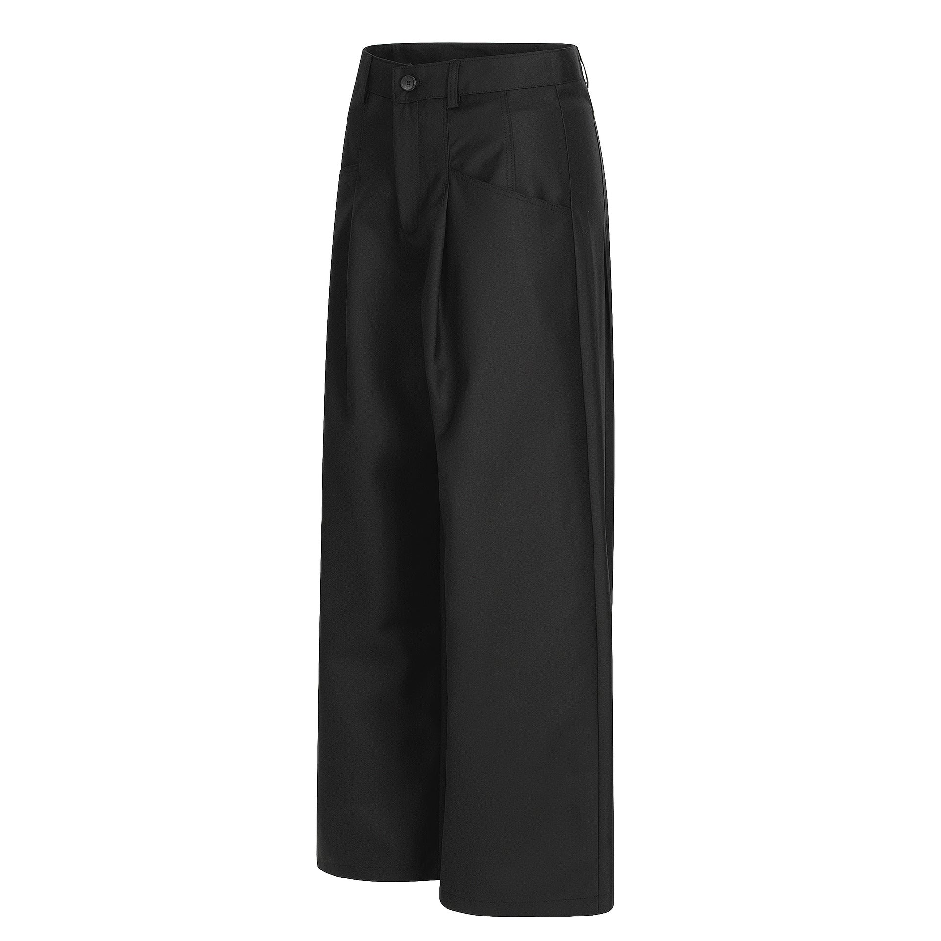 Deconstruction Pleats Draped Wide Leg Trousers
