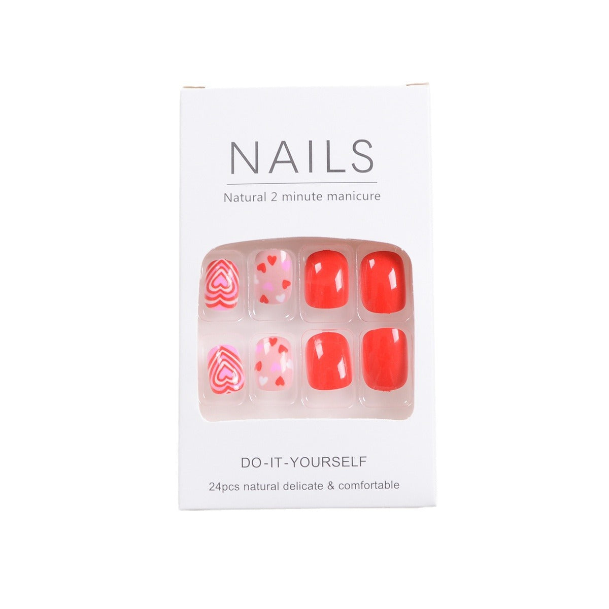 Europe and the United States Wear Nails Valentine's Day Series Wear Nail Art Love Flashing Hot Girl Wind Fake Nails Nail Pieces Finished Products Wholesale