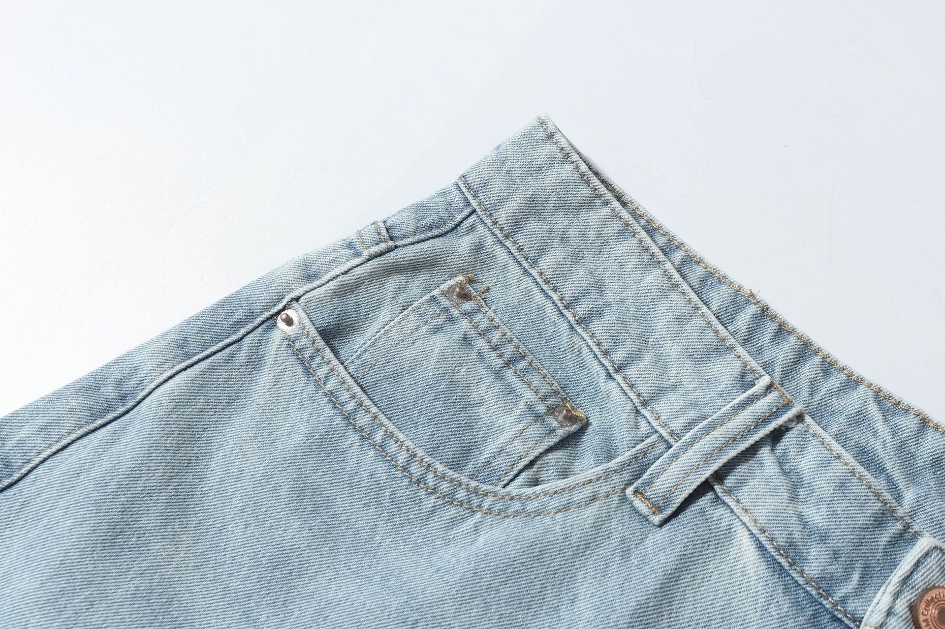 Washed Multi-Pocket Denim Jort
