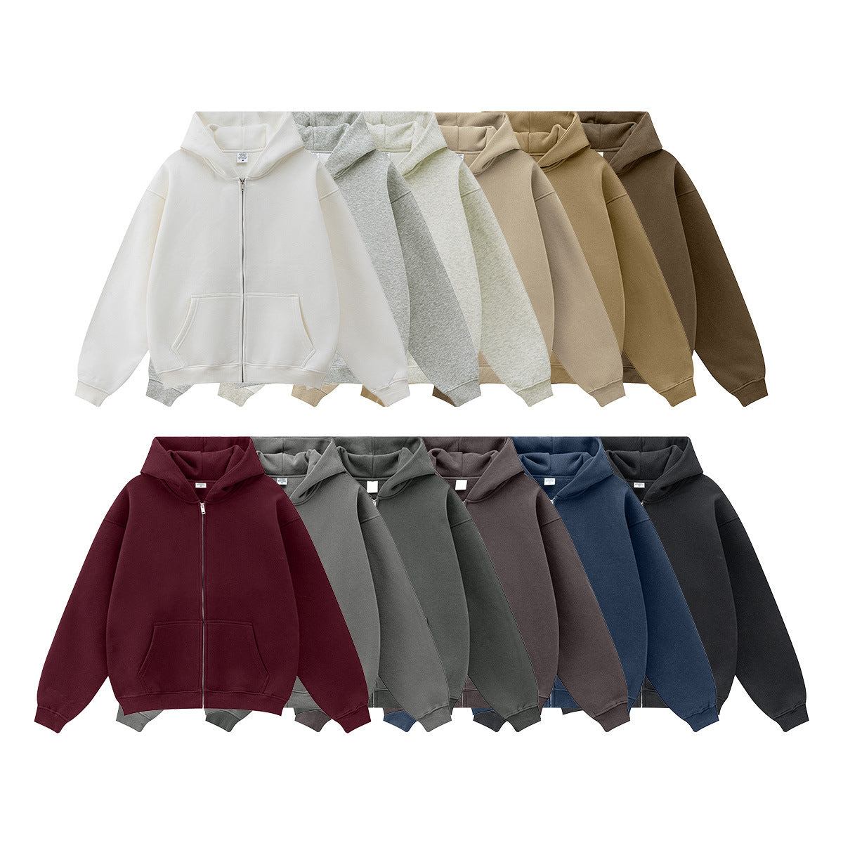 Fleece Lining Oversize Washed Zipper Hoodie