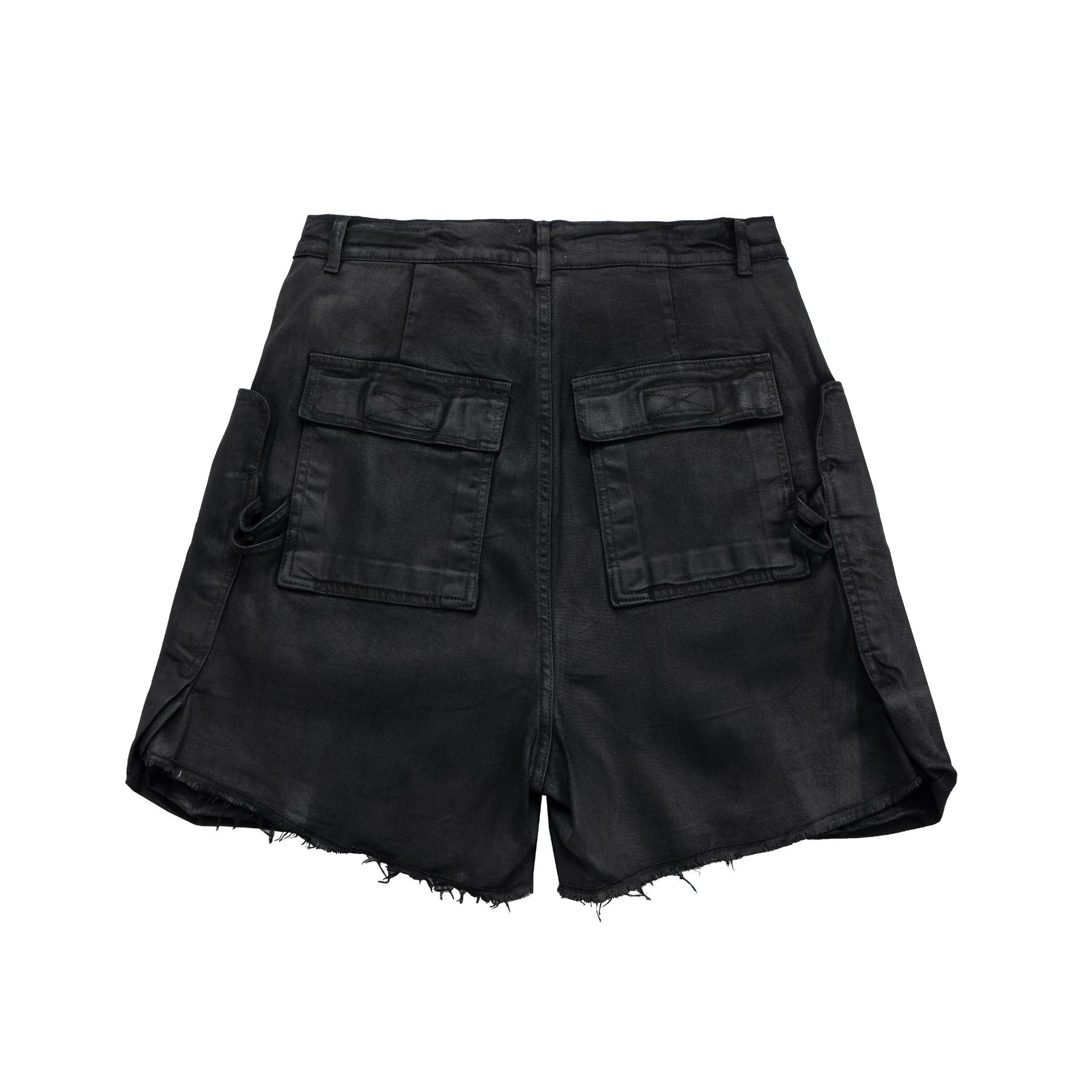 Washed Coating Cargo Pocket Denim Jort