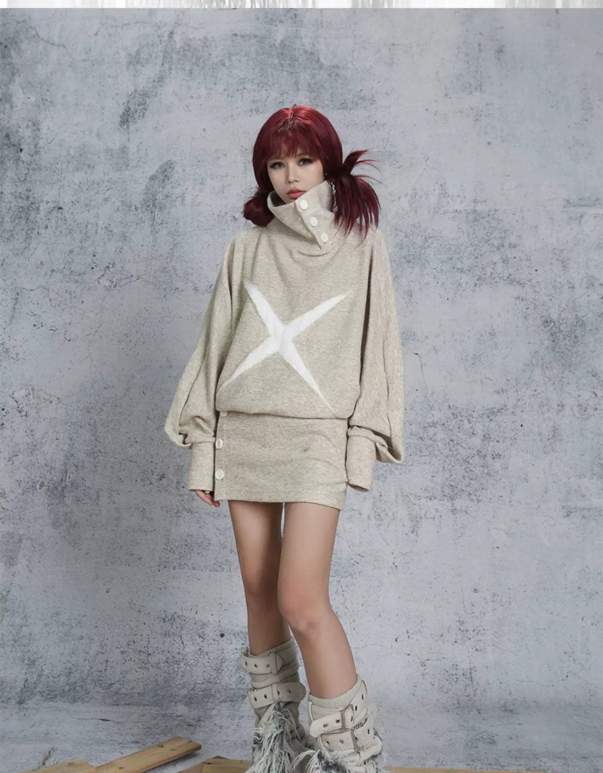 Patchwork Heavy-Duty Punk Short Pants & Leg Cover