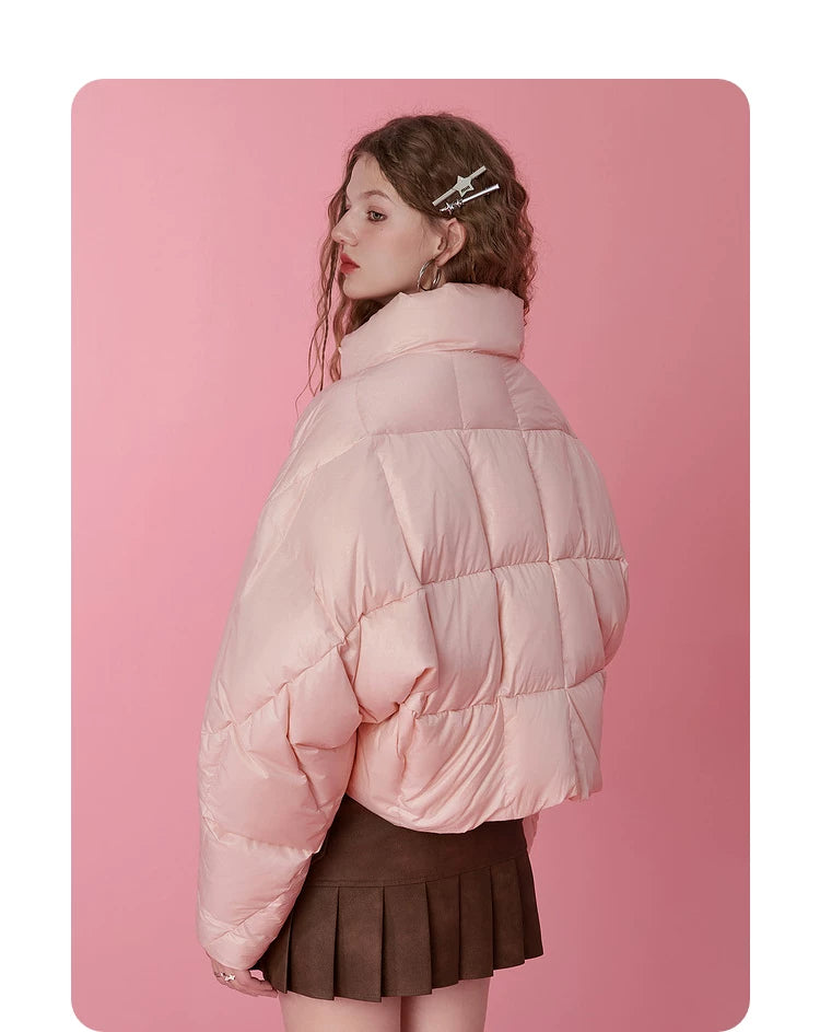 Short Thick White Duck Down Jacket