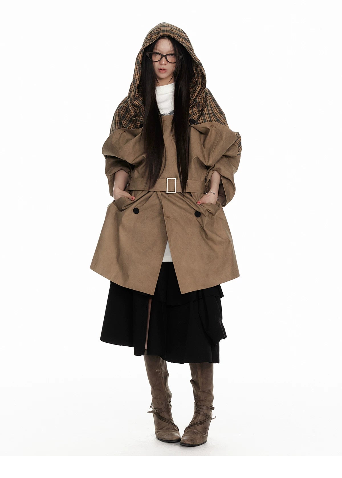 Textured Hooded Lining Jacket
