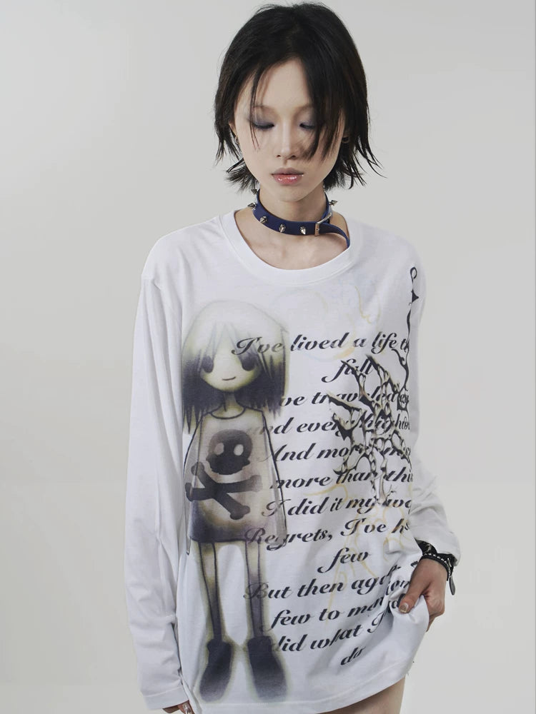 Anime Print Long Sleeve T-Shirt
