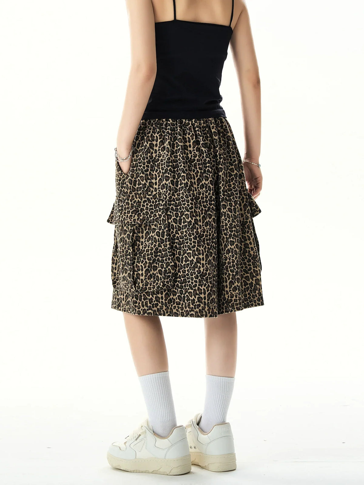 Leopard Print Wide Leg Shorts