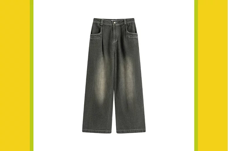 Wide-Leg Buggy Denim Jeans