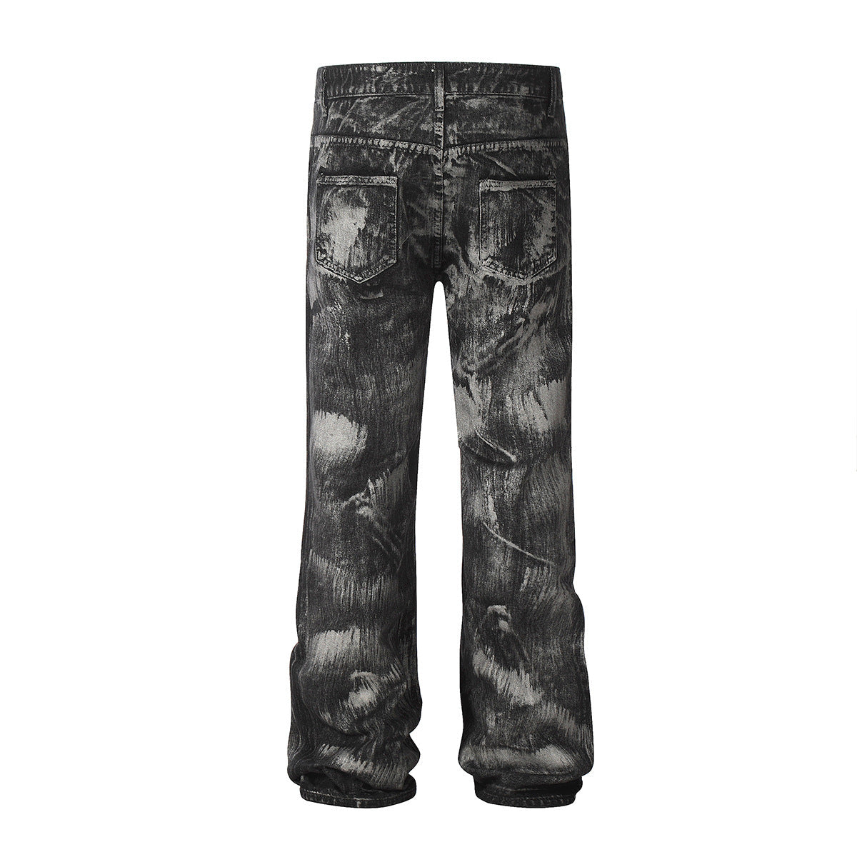 Paint Brush Zipper Flare Denim Jeans