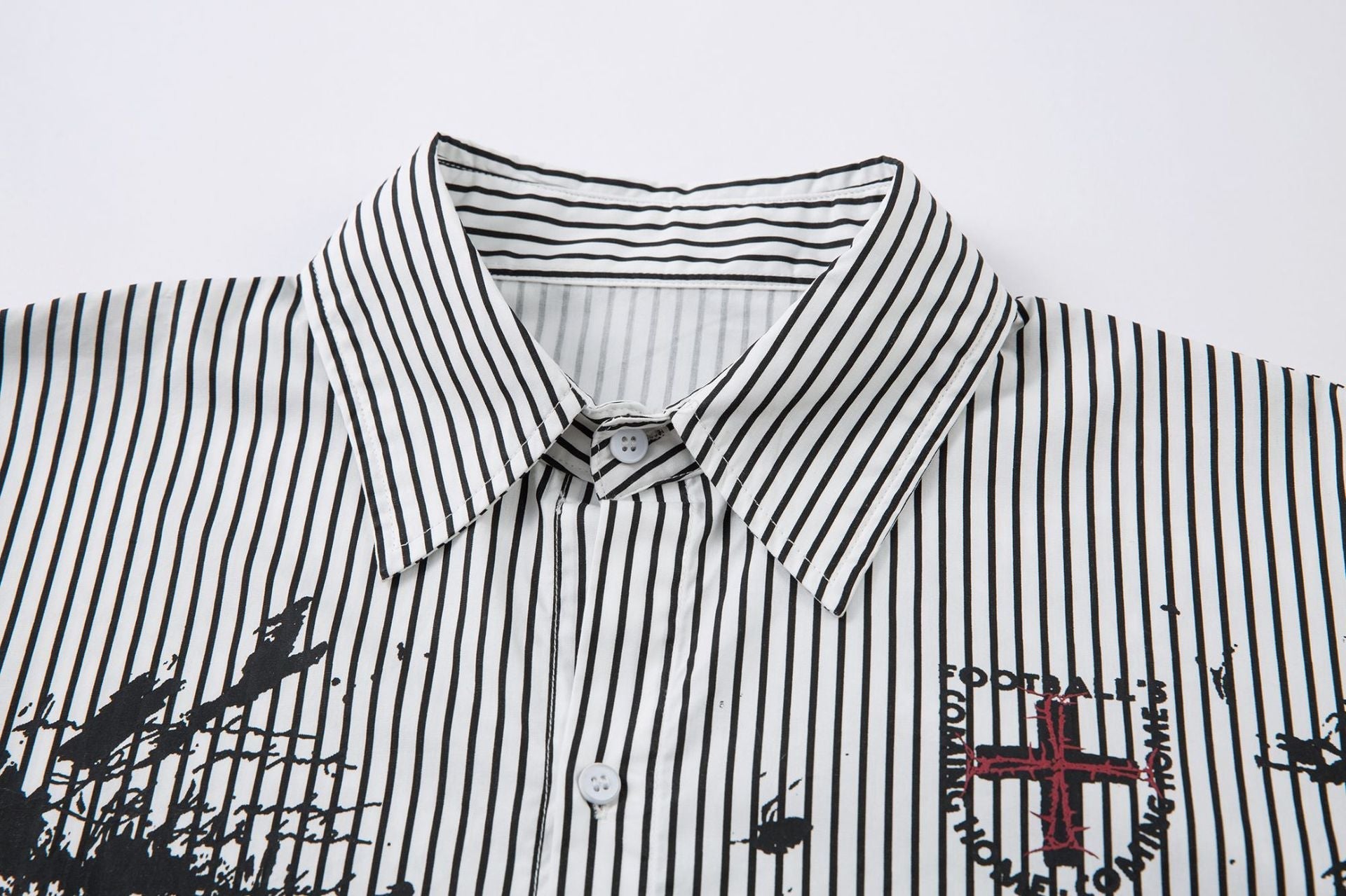 Fake Layered Stripe Graphic Print Long Sleeve Shirt