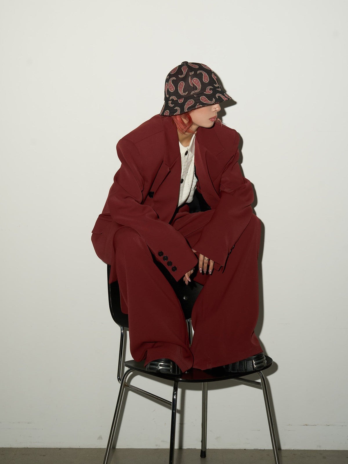 Double Breasted Tailored Jacket & Wide Leg Trousers Setup