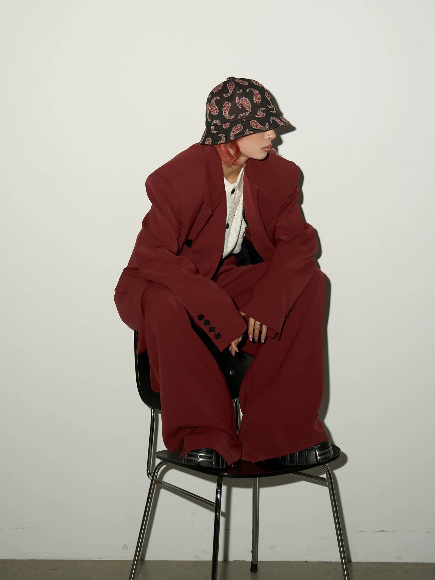 Double Breasted Tailored Jacket & Wide Leg Trousers Setup