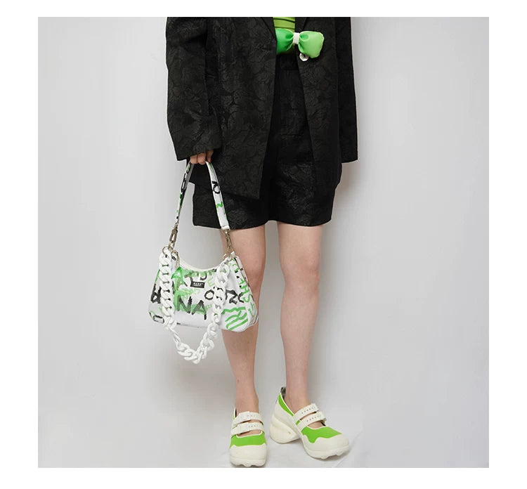 Graphic Design Chain Shoulder Bag