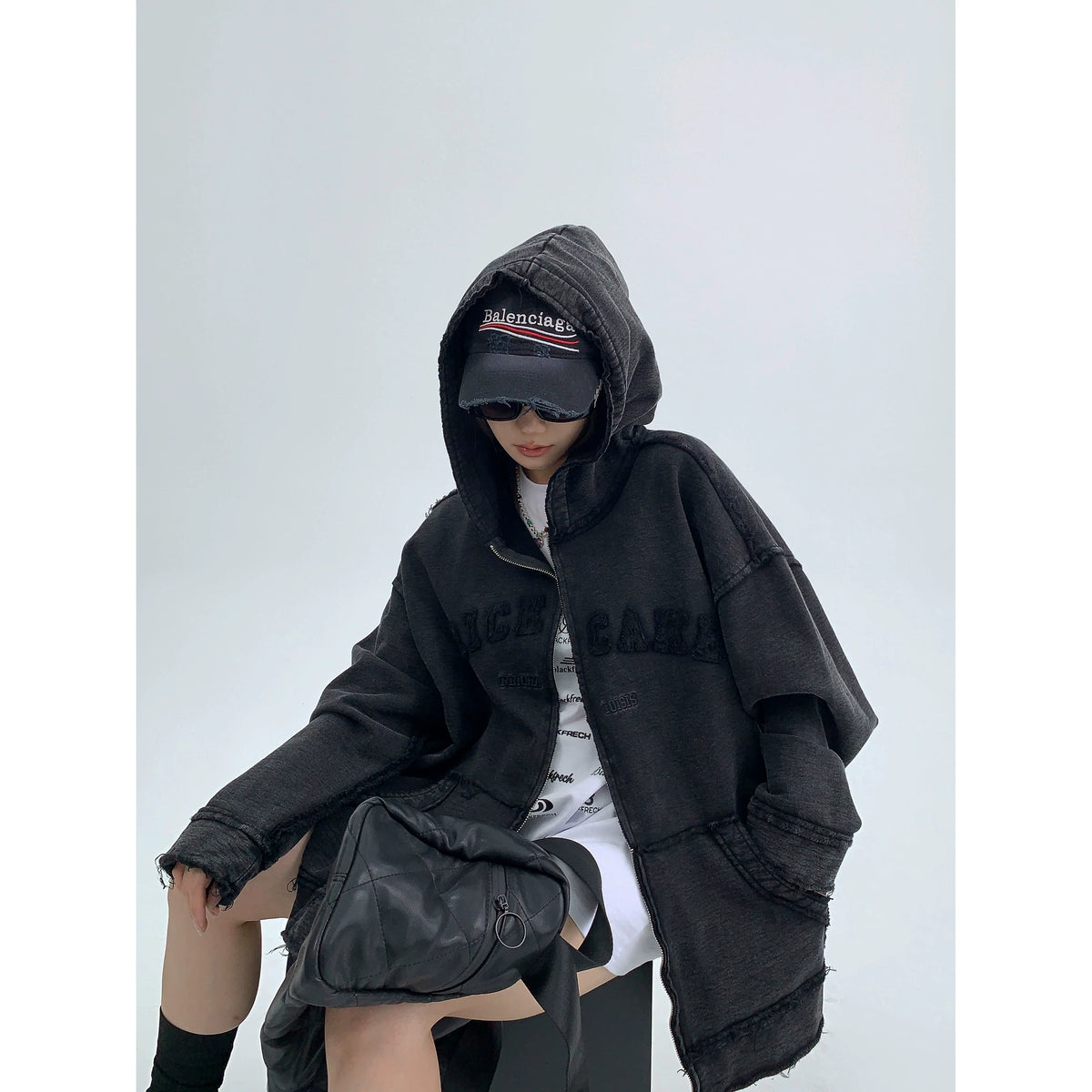 Damage Heavyweight Oversize Zipper Hoodie