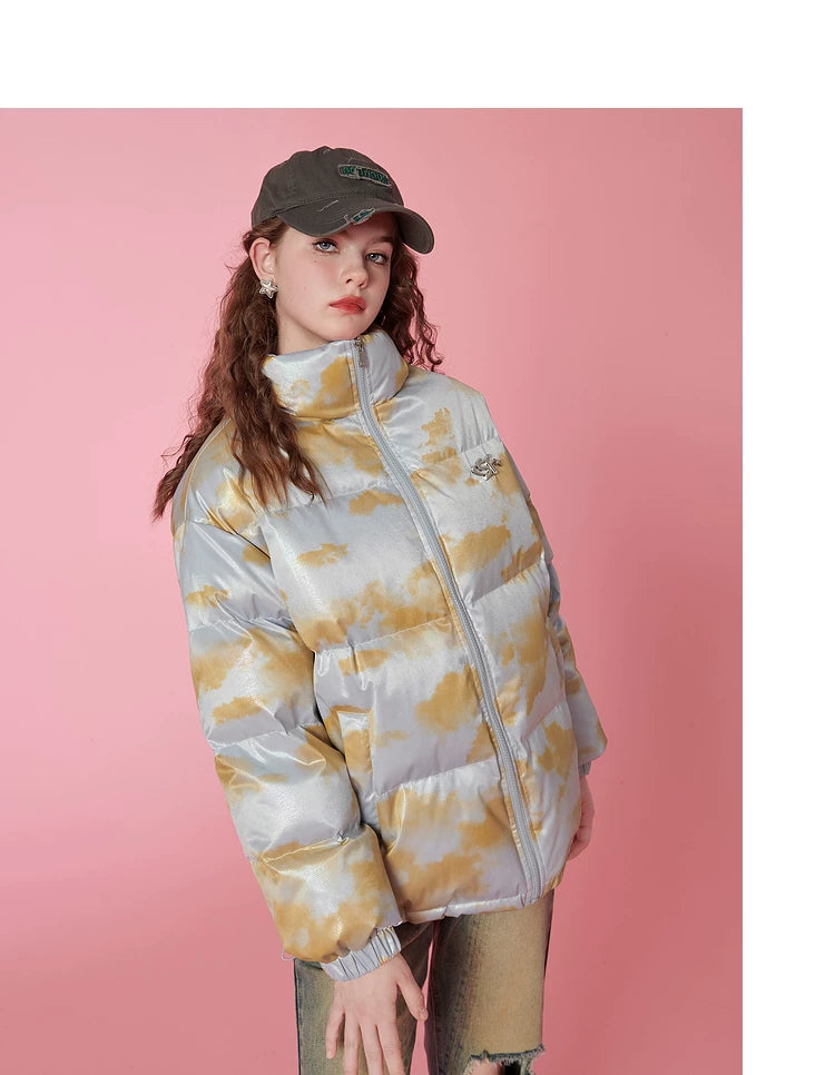 Oversize High-Neck White Duck Down Jacket