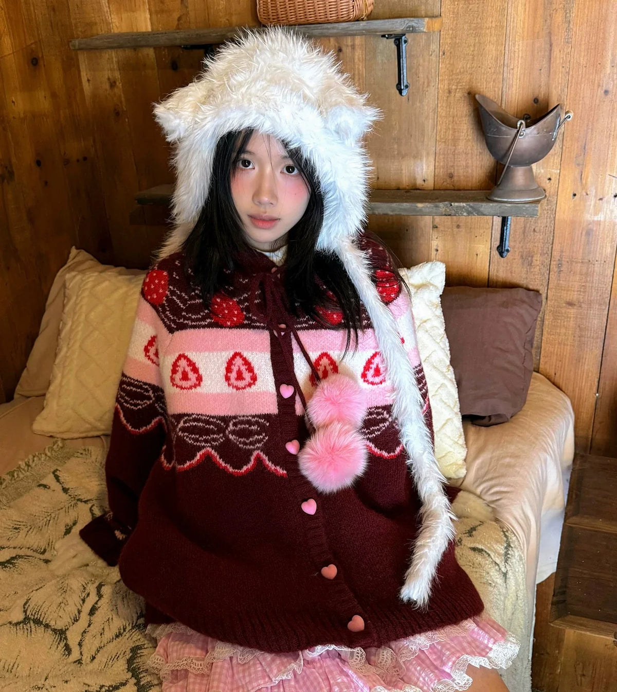 Strawberry Cake Knit Cardigan