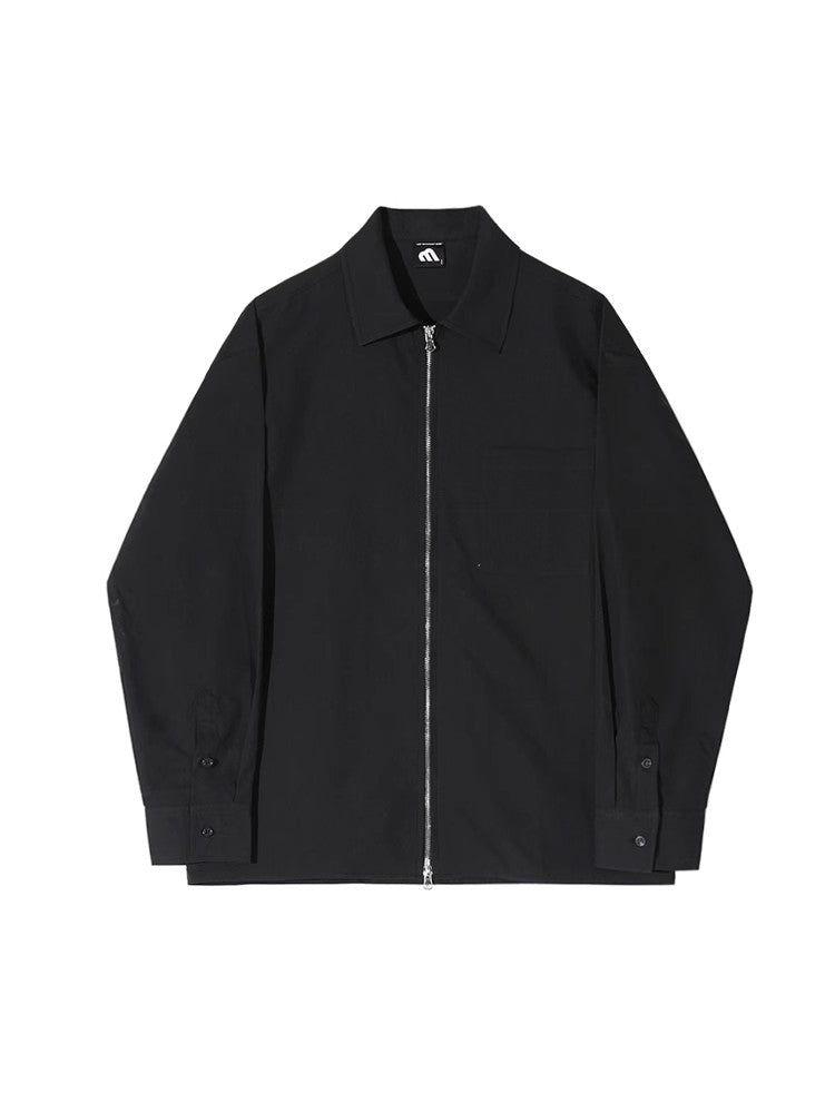 Oversize Long Sleeve Zipper Shirt Jacket