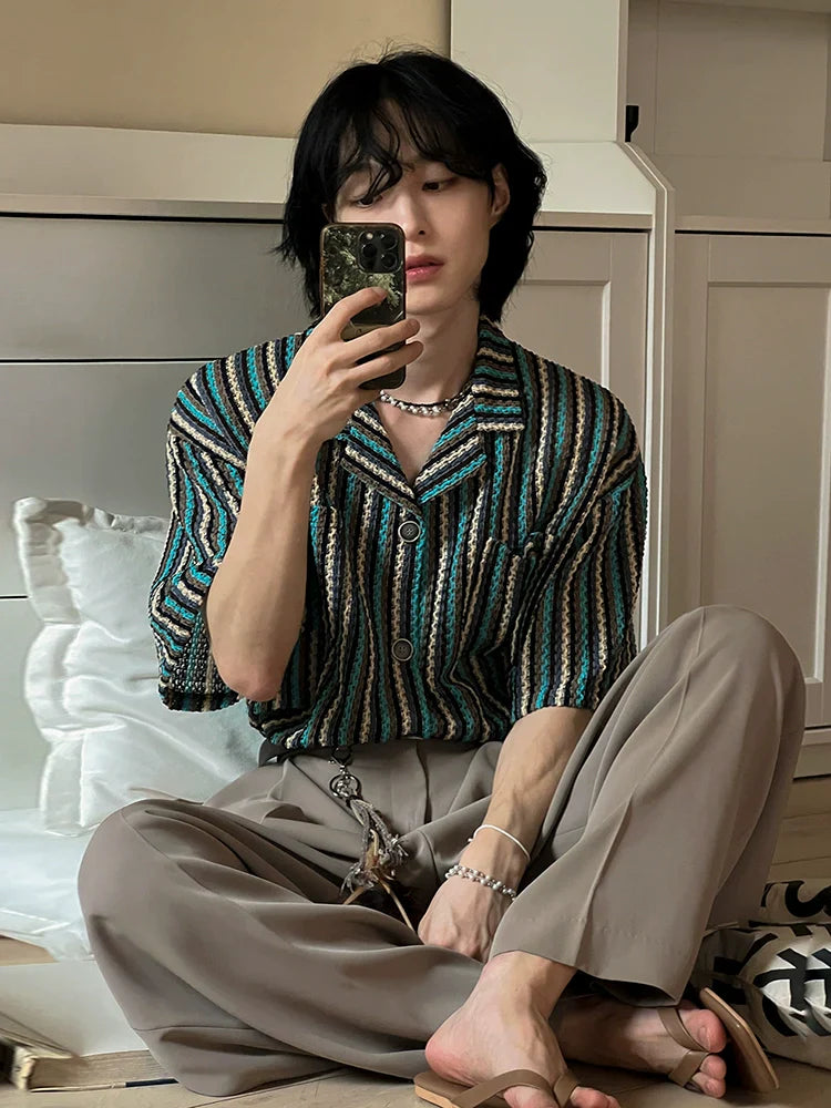 Camisa de manga corta oversize con diseño de rayas