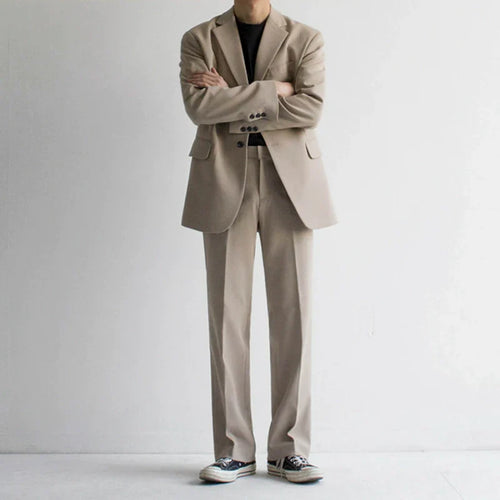 Conjunto de chaqueta y pantalón a medida - beige / M / chaqueta