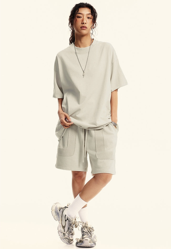 Washed Heavyweight Short Sleeve T-Shirt & Short Sweatpants Setup