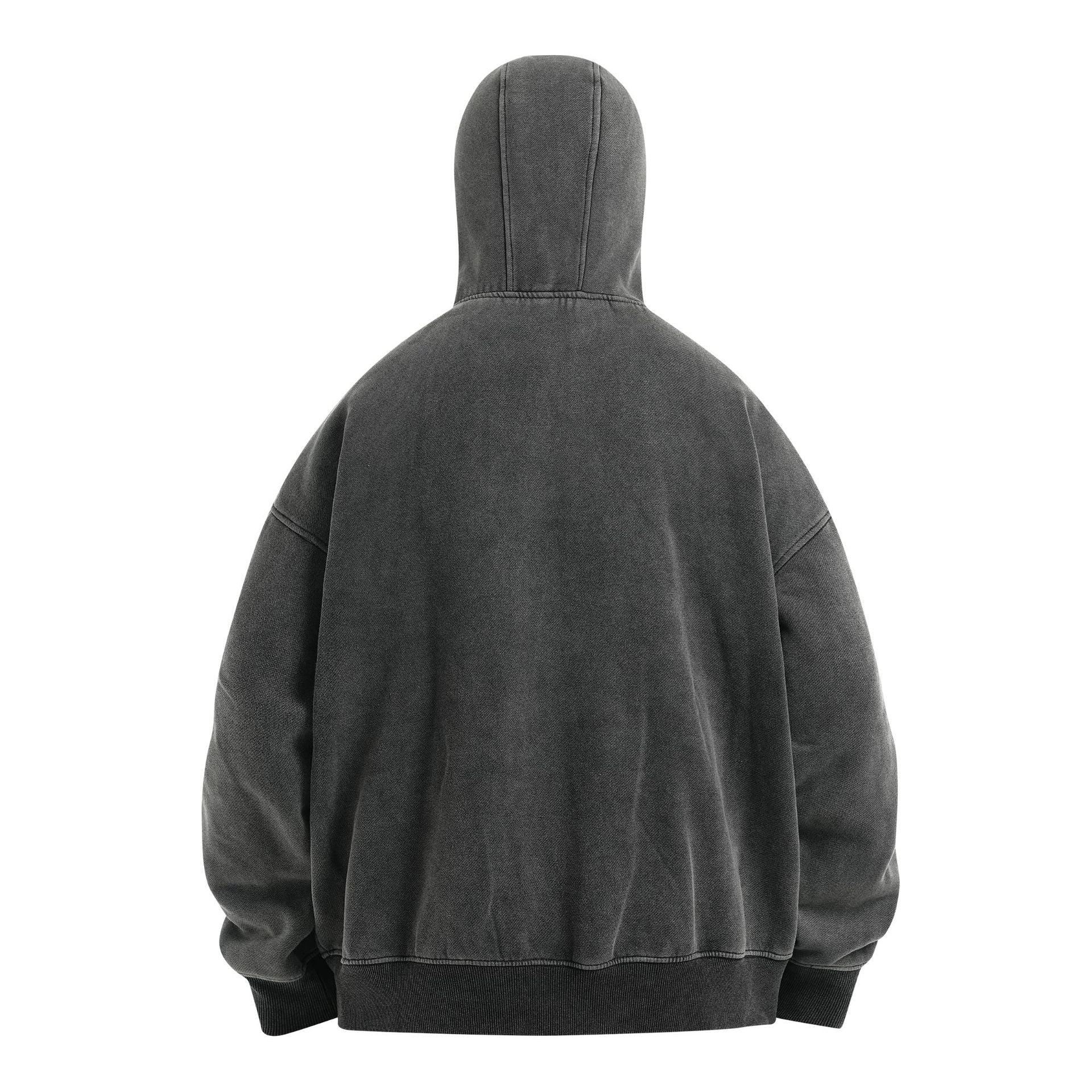 Washed Oversize Zipper Hoodie