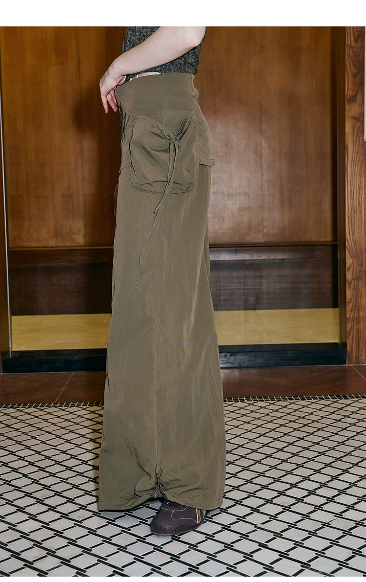 Low Waist Wide Leg Cargo Pants