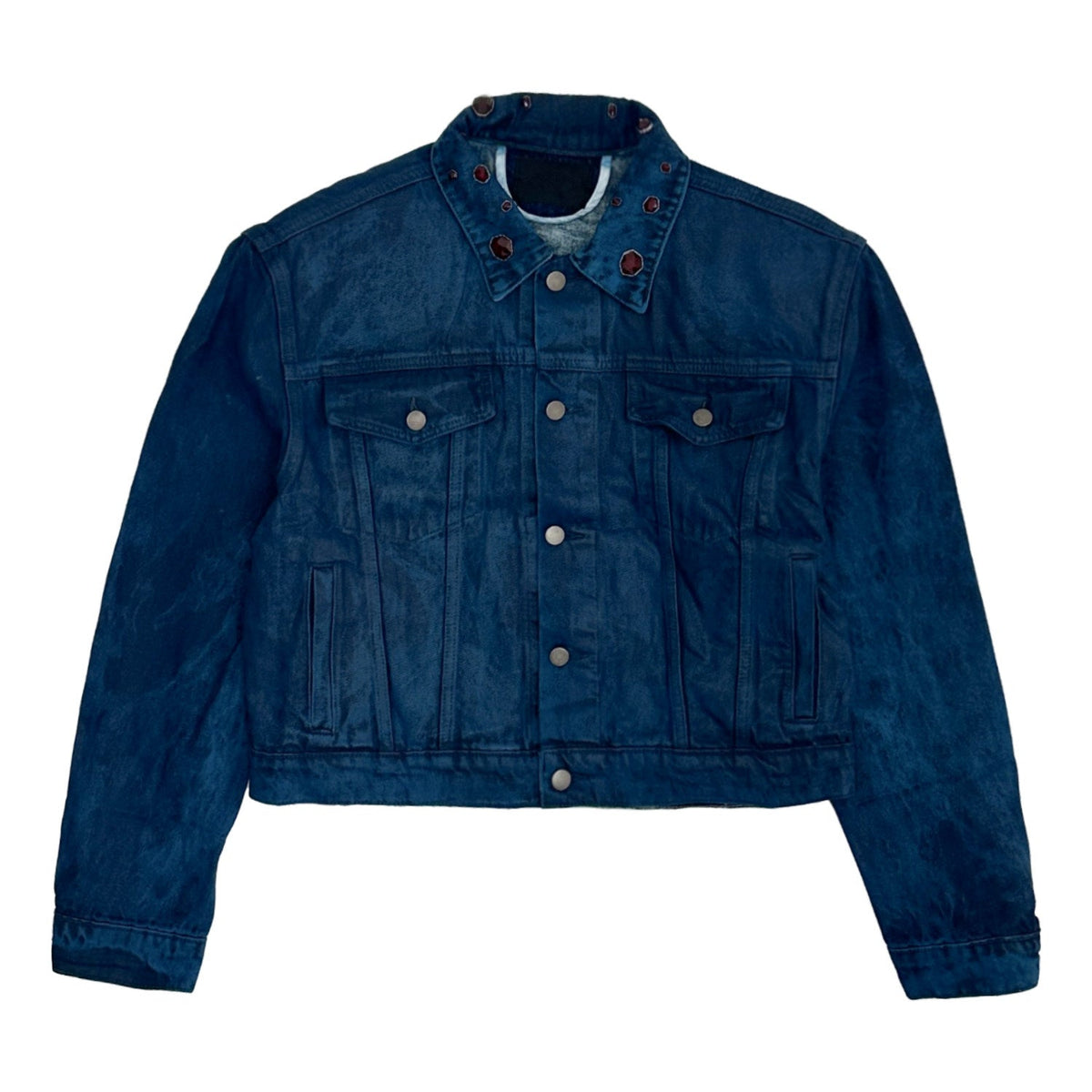 Washed Denim Jacket & Double Waist Wide Leg Denim Jeans Setup
