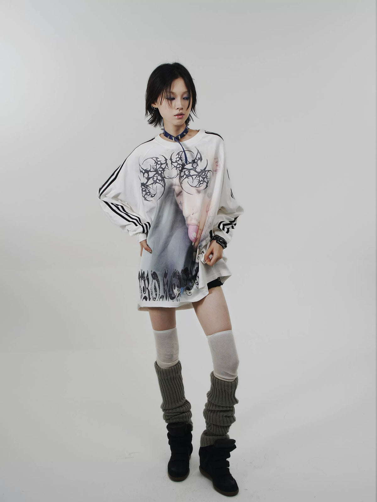 Gothic Heavyweight Side Stripe Long Sleeve T-Shirt