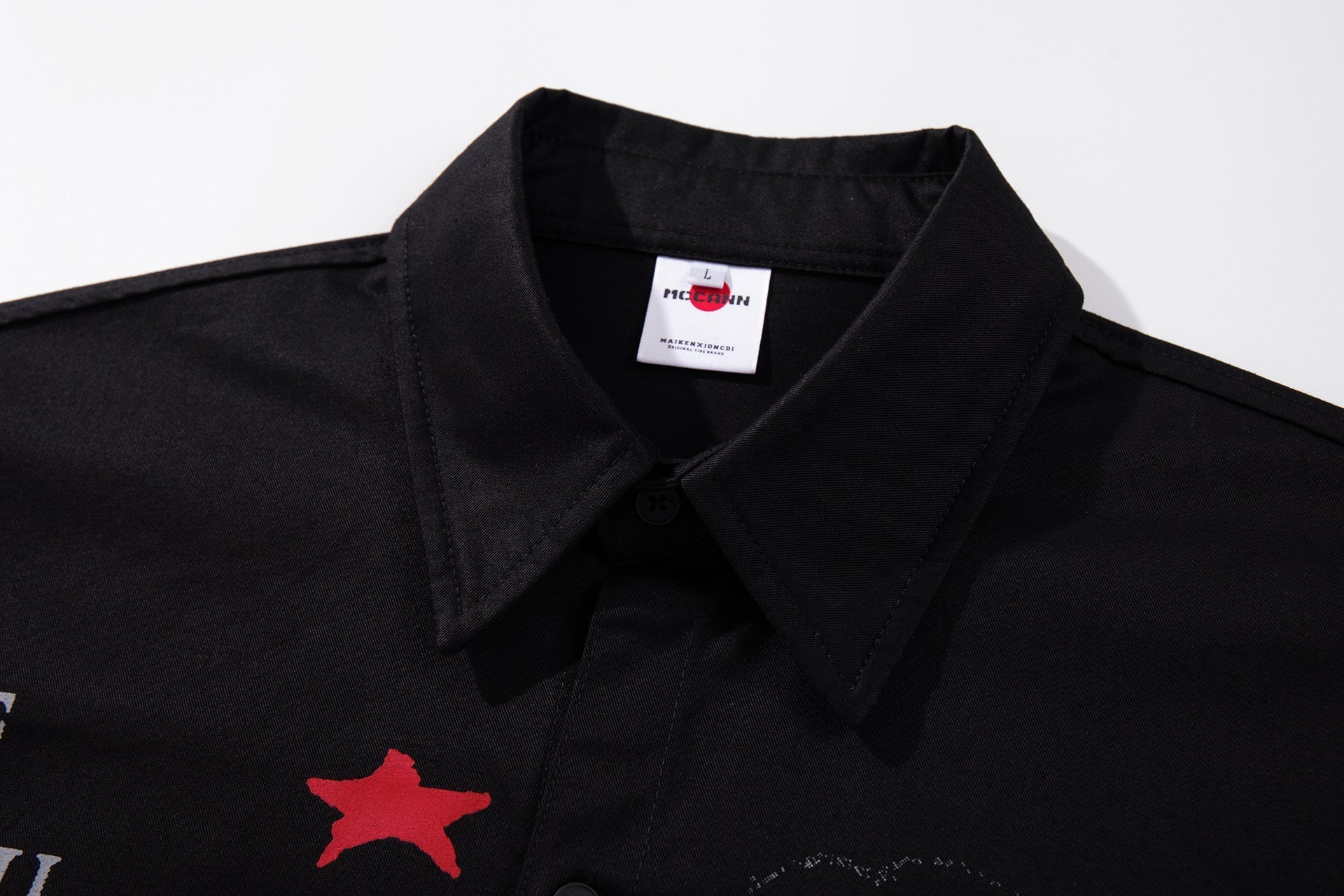 Star Letter Photo Print Short Sleeve Shirt