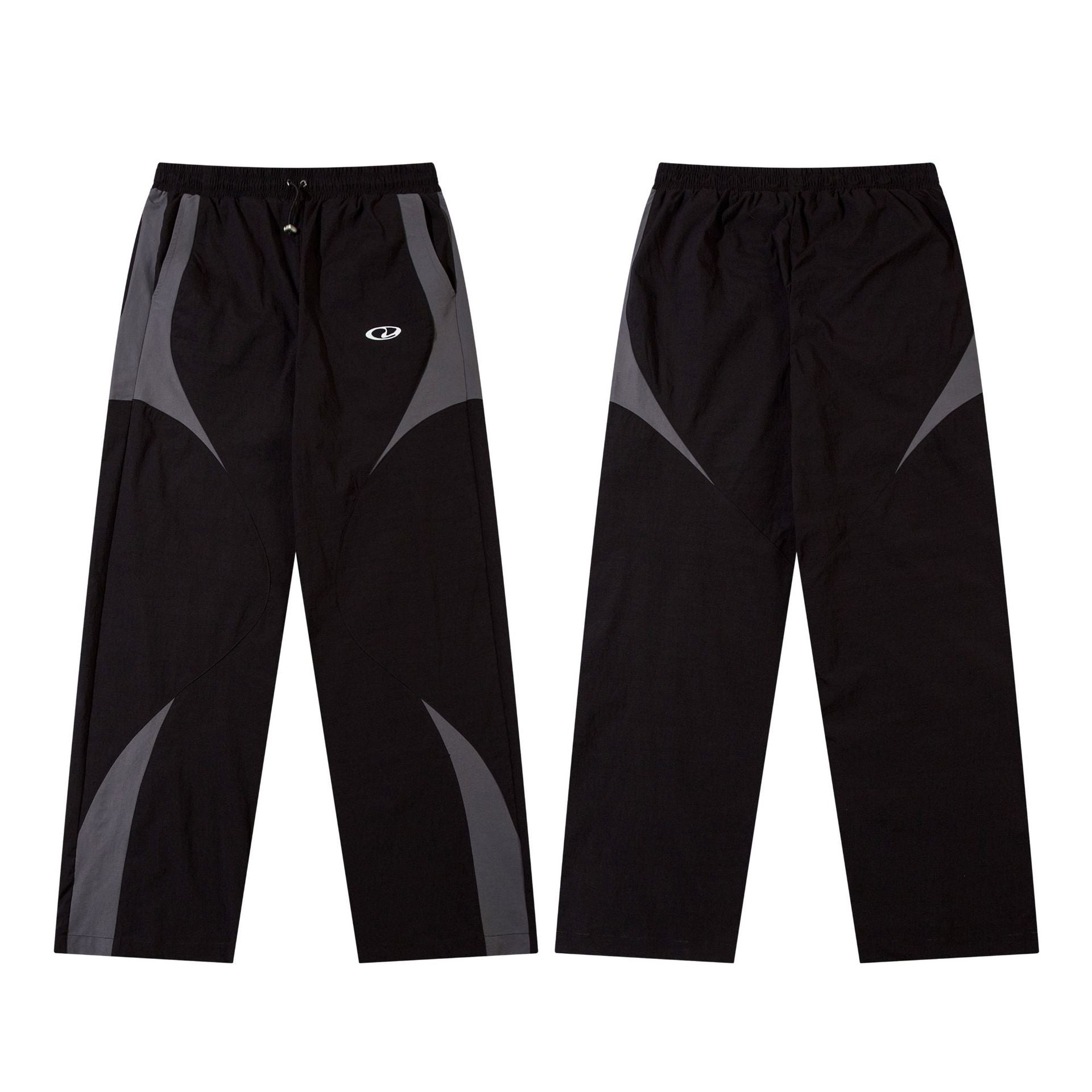 Panel Drawstring Straight Sporty Pants