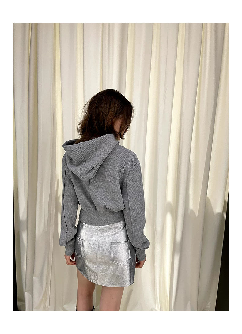 Diagonal Zipper Hoodie