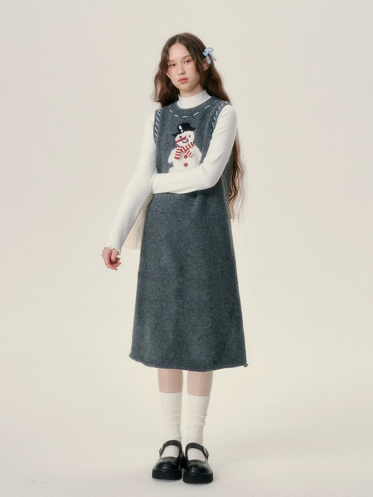 Thick Knit Vest Midi Dress